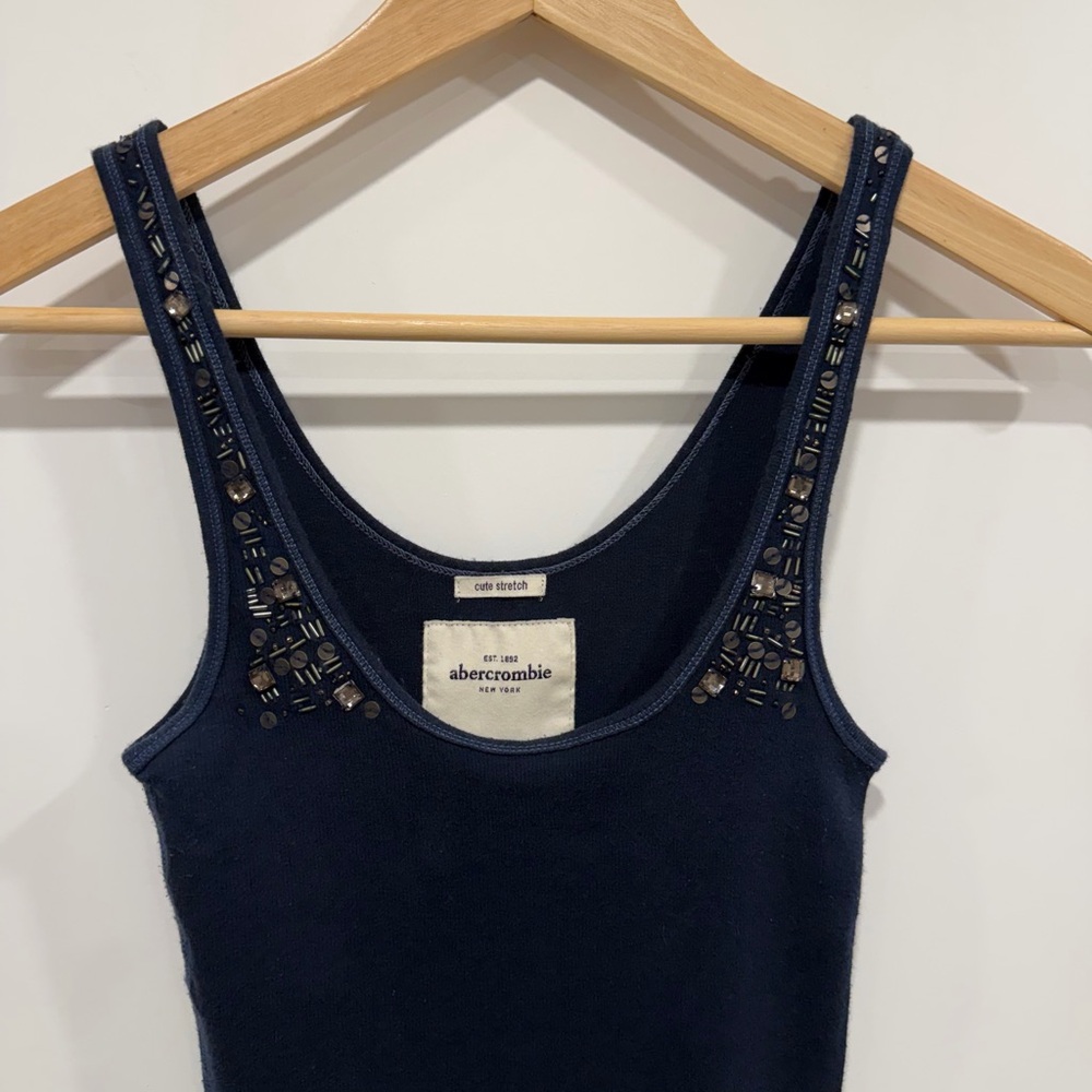 Abercrombie Kids Navy Embellished Tank Top - Picture 1 of 10